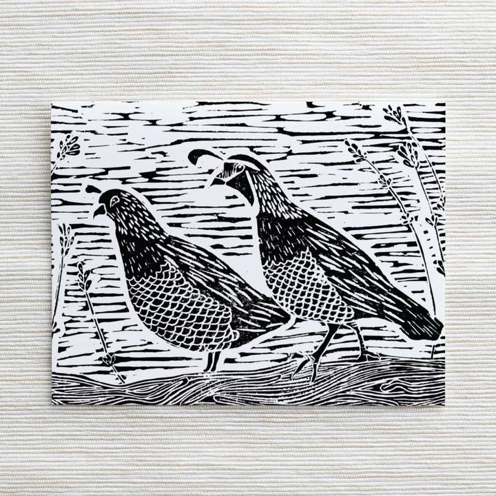 Impression de caille Bock - Carte vierge pour la vente par Natalie V. Mason