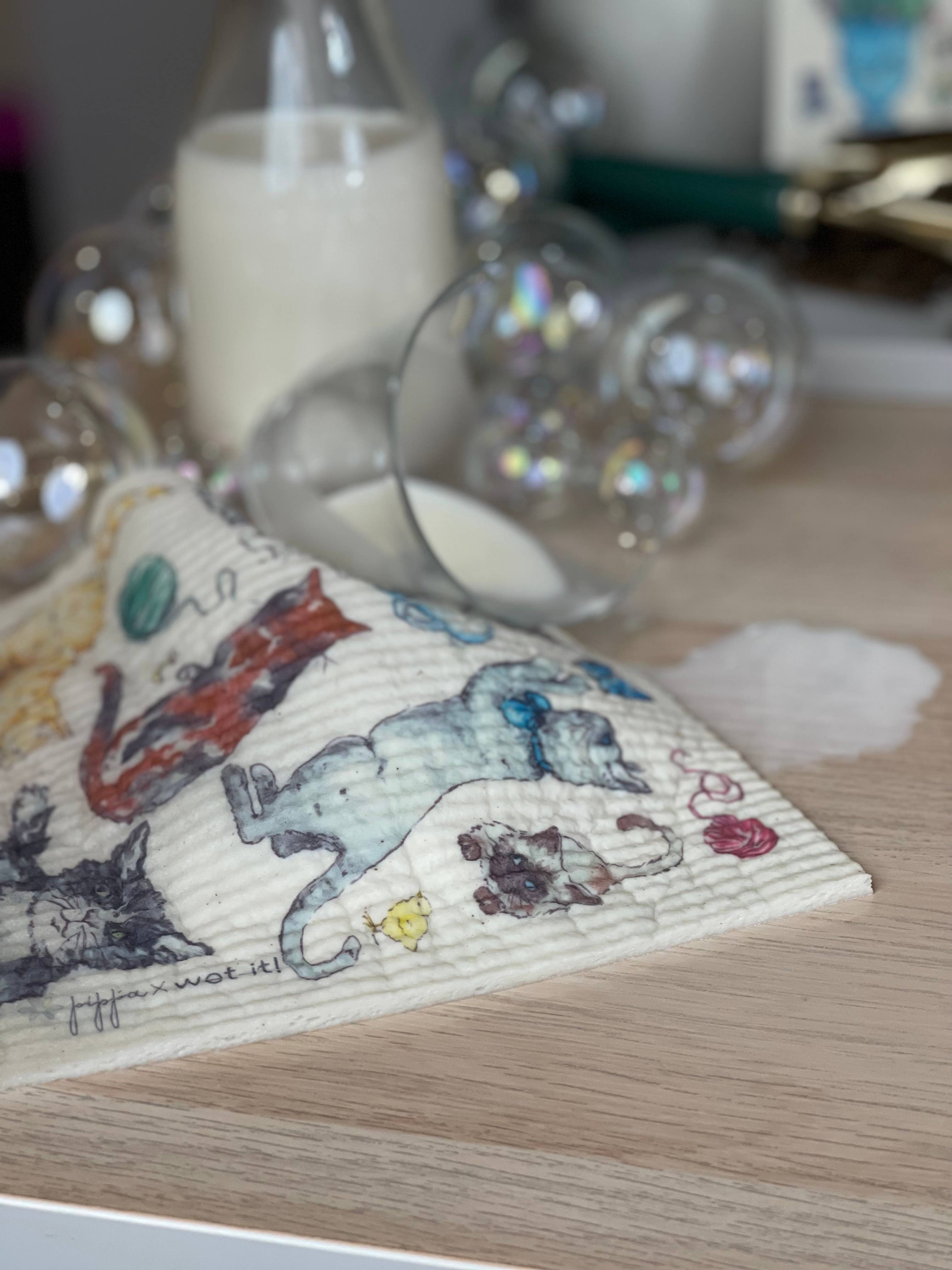 Wet-it! – toalha de cozinha por atacado – Pano sueco felino fino1