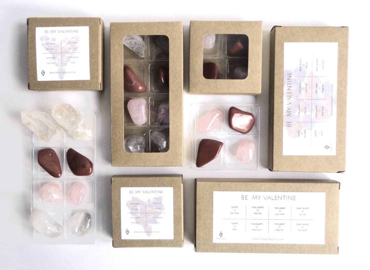 Crystal Grids - Wholesale Spiritual Stone/Crystal - Be My Valentine - Rox Box - crystals and stones gift set kit7