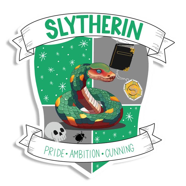 Slytherin Hogwarts HP Book Waterproof, Vinyl Sticker for wholesale by Shemazing Designs