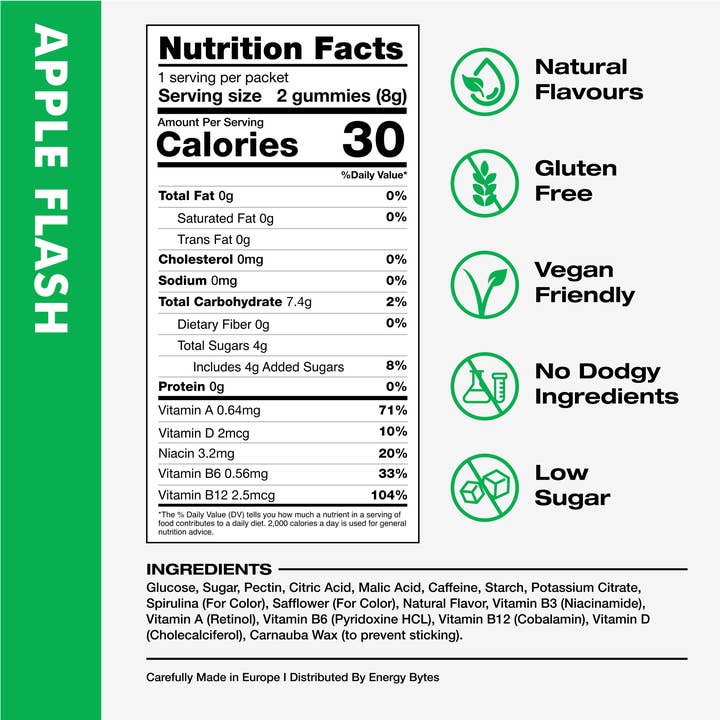 Energy Bytes - Wholesale Oral supplement/vitamin - Energy Bytes Caffeine Gummies | Apple Flash | 12-Pack5
