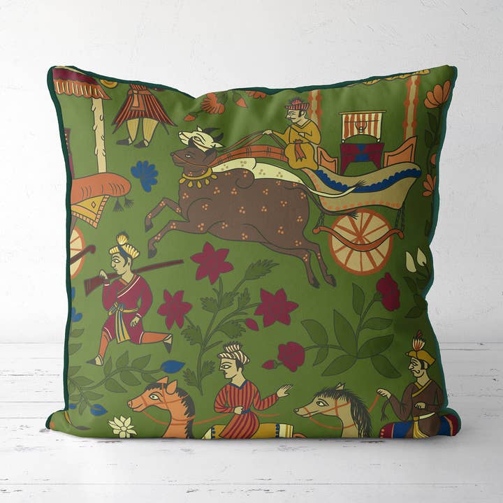 Eastern ethnic boho style 2 designer cushion Patio pillow for wholesale by FabFunky Ltd