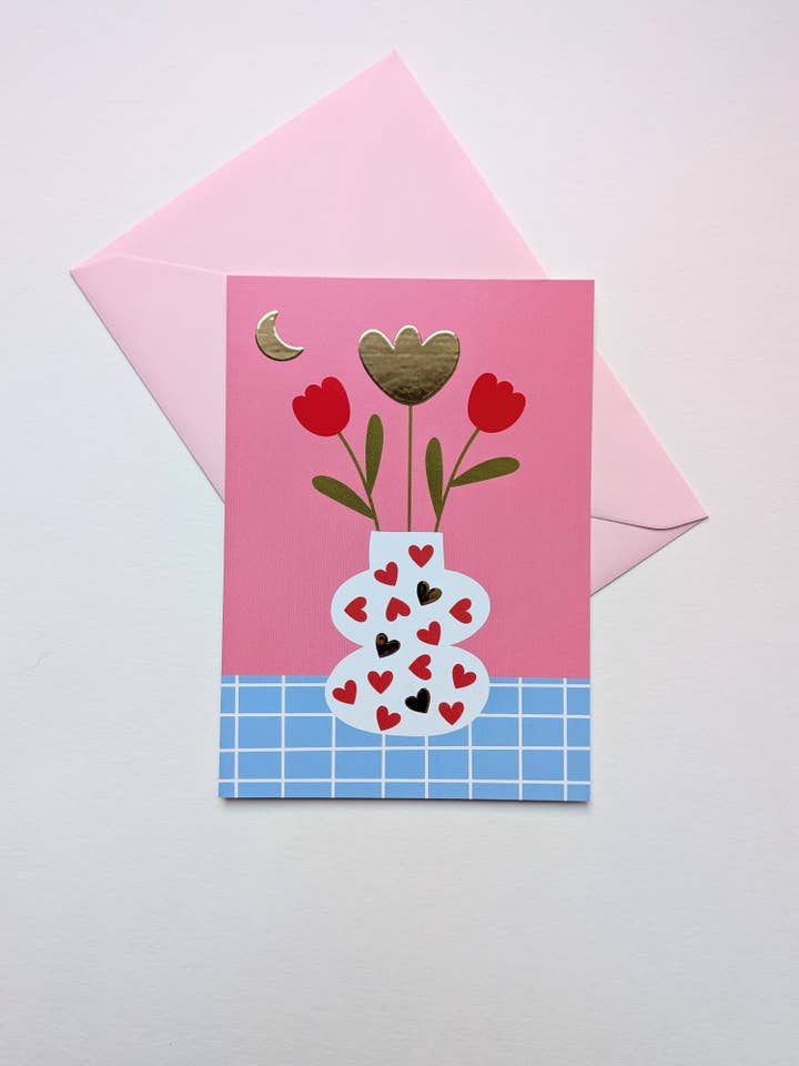 Cartolina - Vaso d'amore + busta per la vendita all'ingrosso da parte di Tampala Studio