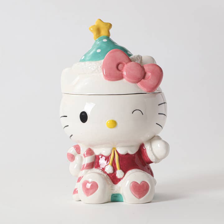 Hello Kitty Holiday Candy Cane Cookie Jar CHRISTMAS for wholesale by Blue Sky Clayworks