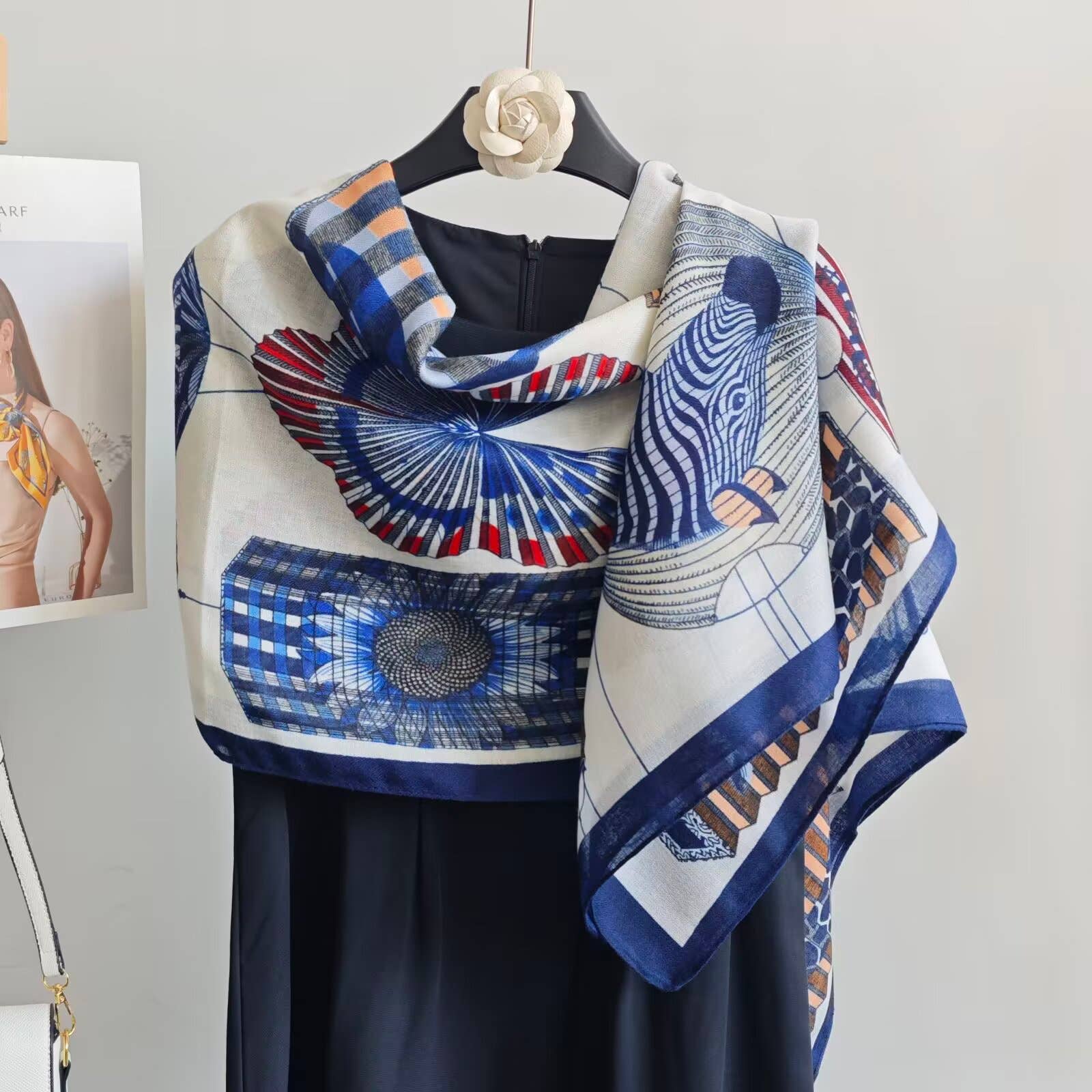 Winding River - Wholesale Scarf - Women's - Blue Scarf – Safari Ginkgo Collection