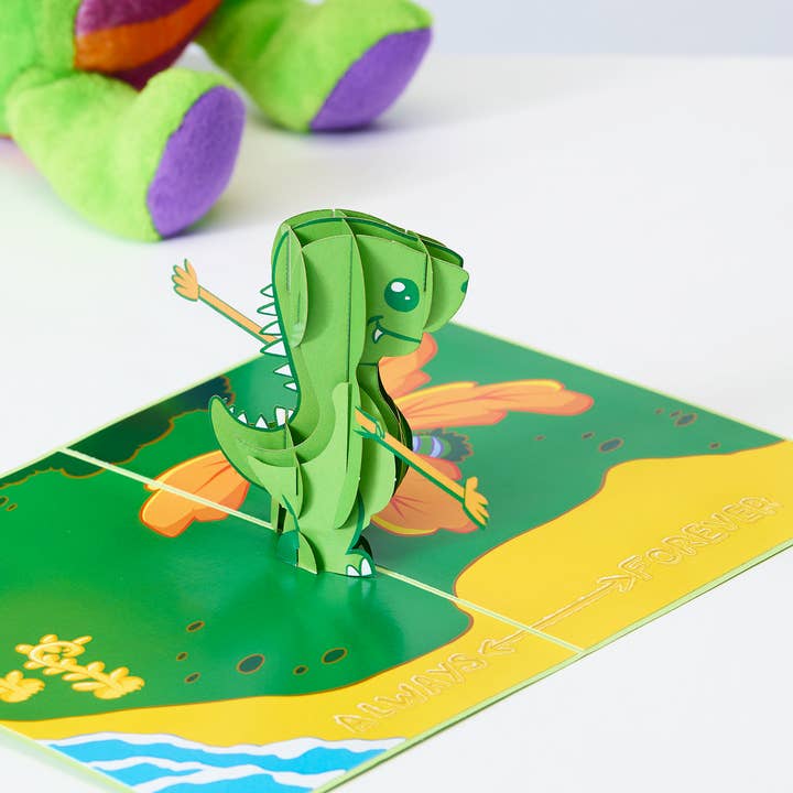 Dirty Pop Cards - Wholesale Love Card - T-Rex Loves You Funny 3D Pop-Up Dinosaur Greeting Card1