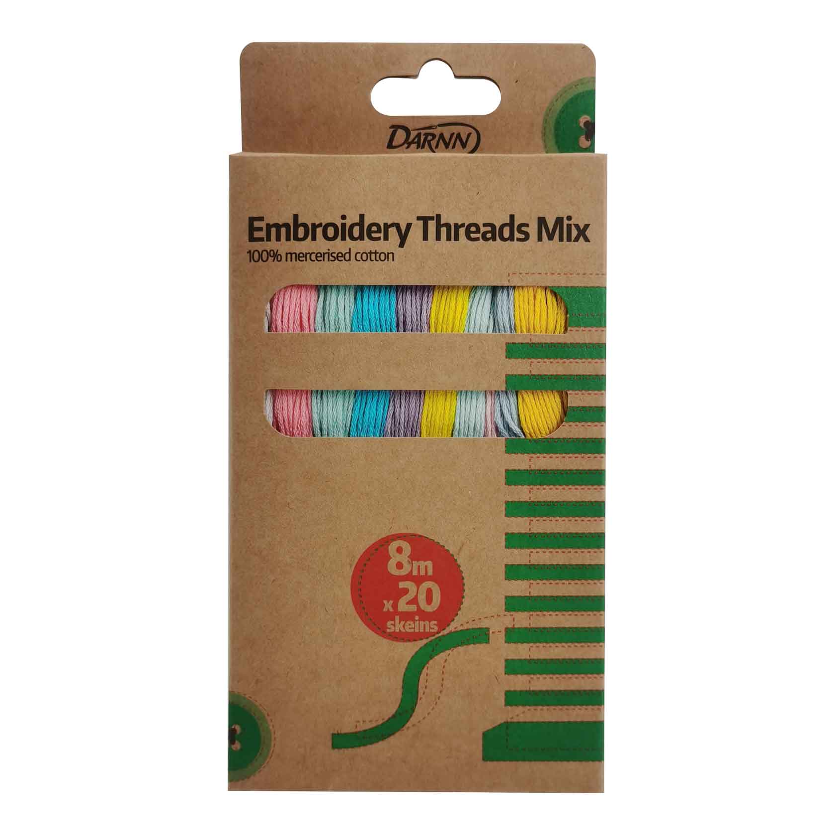 Max-Link Solutions Ltd - Vente Accessoire de broderie/point de croix - Fils à Broder Darnn, Ensemble Multicolore de 20 Fils en Coton Mérinos0