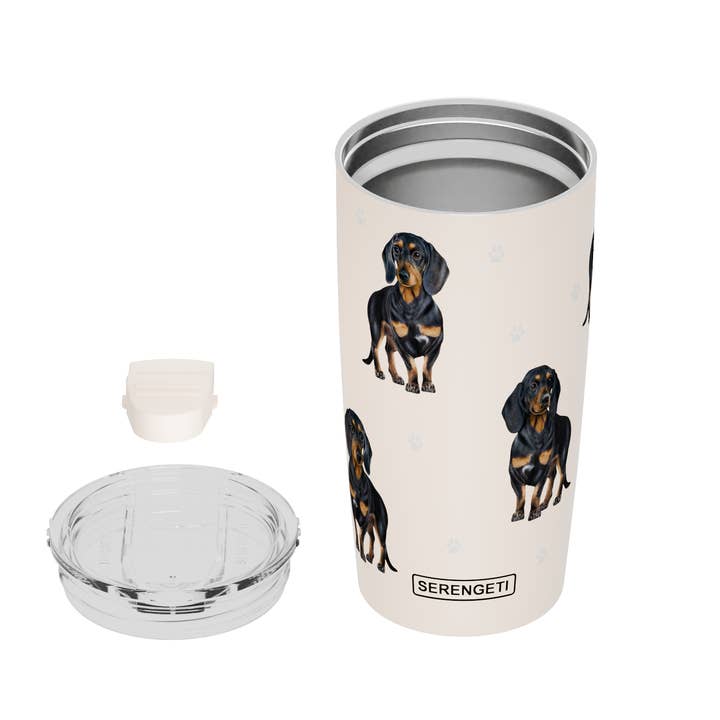 E&S Pets - Wholesale Insulated Mug/Tumbler - 3D Printed - Black Dachshund - Tumbler, Leak-Proof, Durable
