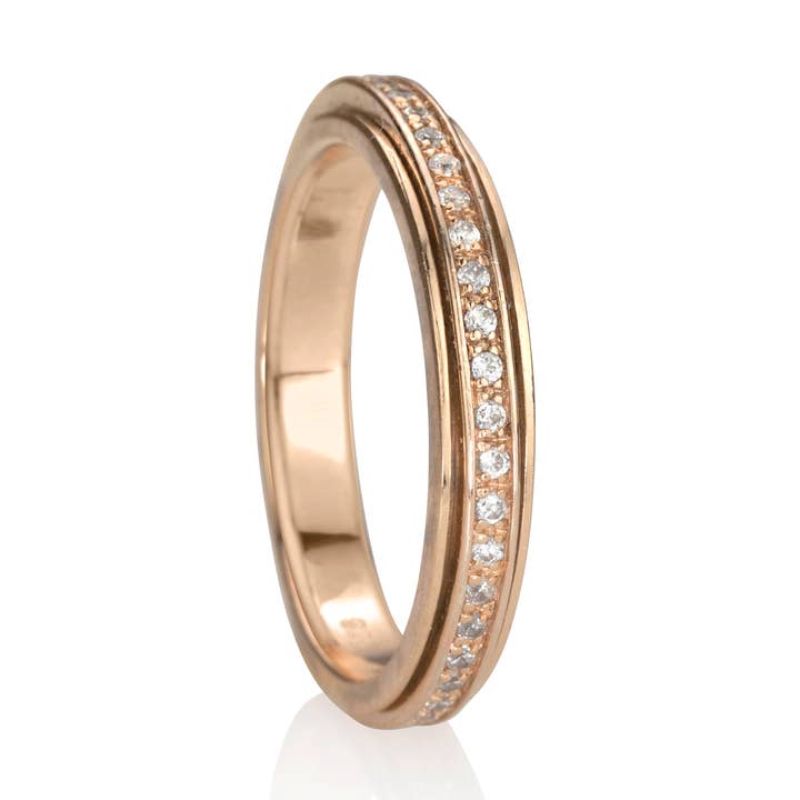 Lunar RGV 14 KT Rose Gold Vermeil Meditation Ring for wholesale by MeditationRings