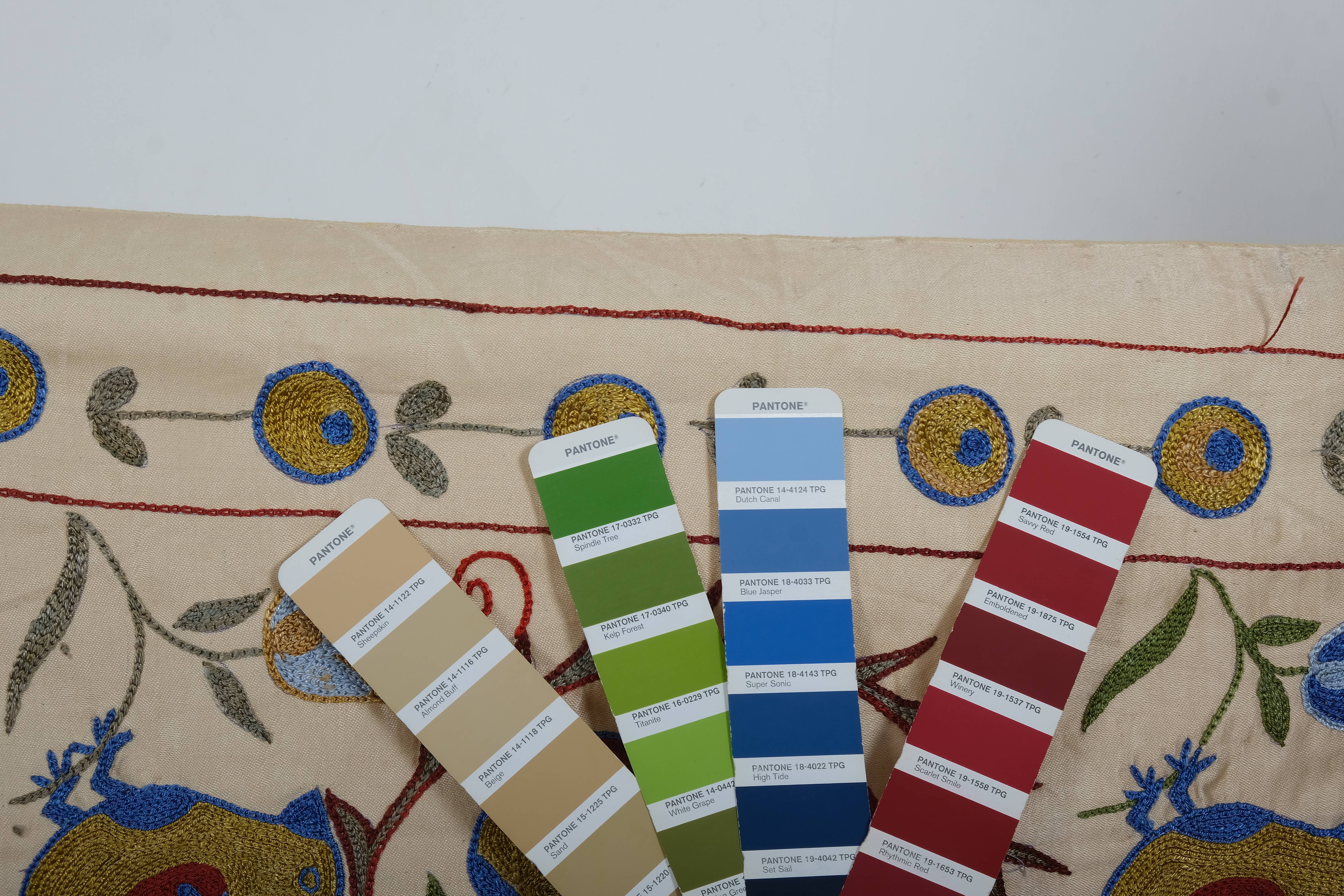 Vintage Pillows Store – wholesale Table runner – Handmade Bird Pictorial Suzani Table Runner, Embroidery9