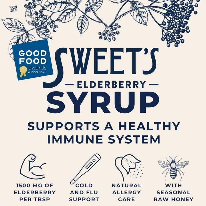 Sweet's Elderberry - Wholesale Oral Supplement/Vitamin - Elderberry Syrup with Raw Honey (REFRIGERATED) - 16 oz