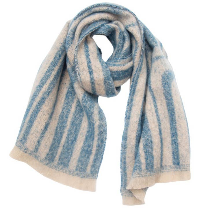 Adorro - Wholesale Scarf - Women's - Soft Chunky Abstract/Geometric Lines Fleece Scarf (8 colors)0