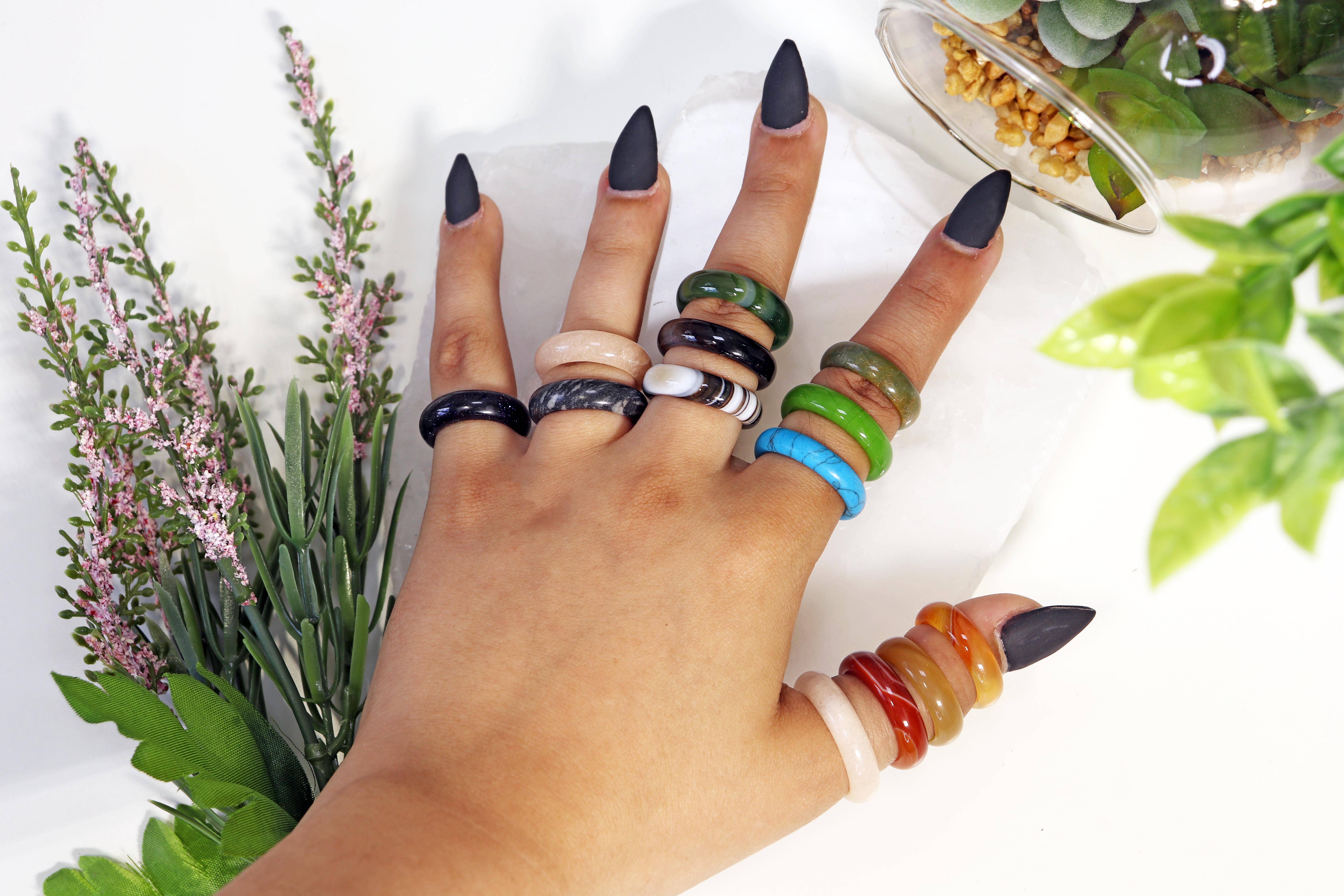 Natures Artifacts Inc - Wholesale Band/Stacked Ring - Assorted Semi-Precious Gem Stone Rings8