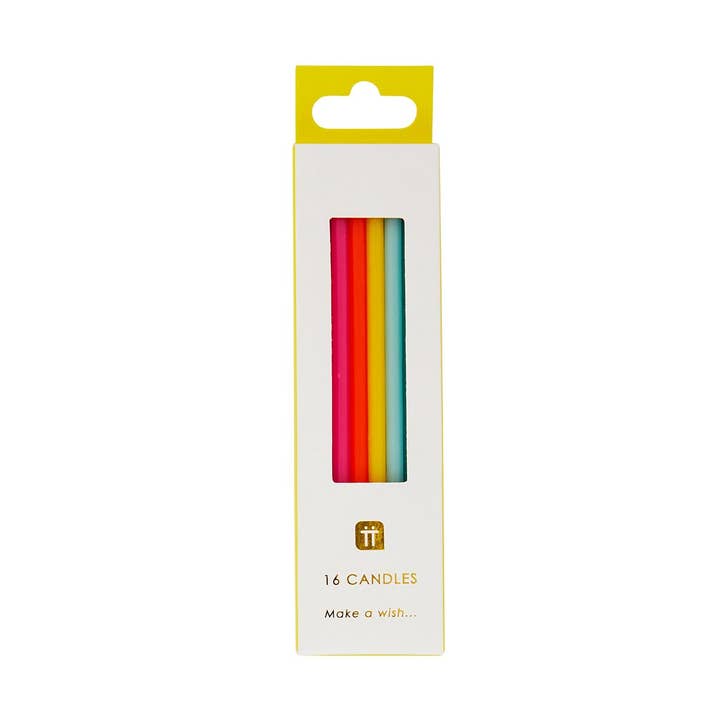 Talking Tables UK – wholesale Cake candle – Long Rainbow Colour Birthday Candles - 16 Pack2