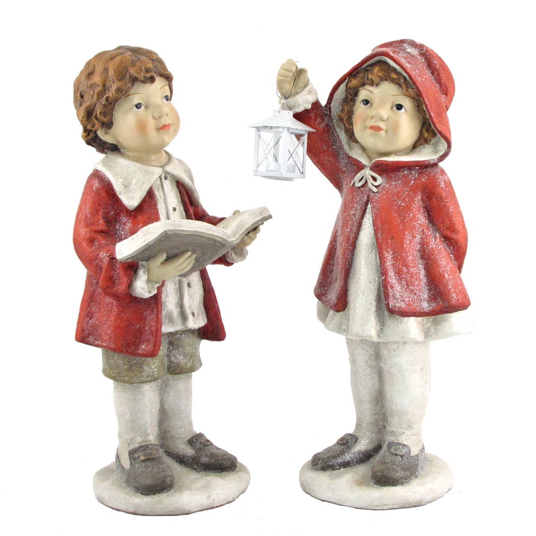 Zaer Ltd. International - Wholesale Christmas Decoration - Red Cloak Christmas Tushkas with Book & Lantern- 2PC/Set3