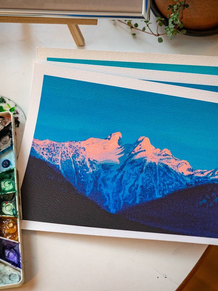 Vancouver Lions Two Sisters Sunrise Hiking Fine Art Print for wholesale by Sarah Keller Art