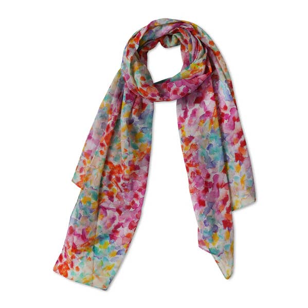 Brown Abstract Cotton Voile Designer Scarf for wholesale on Faire