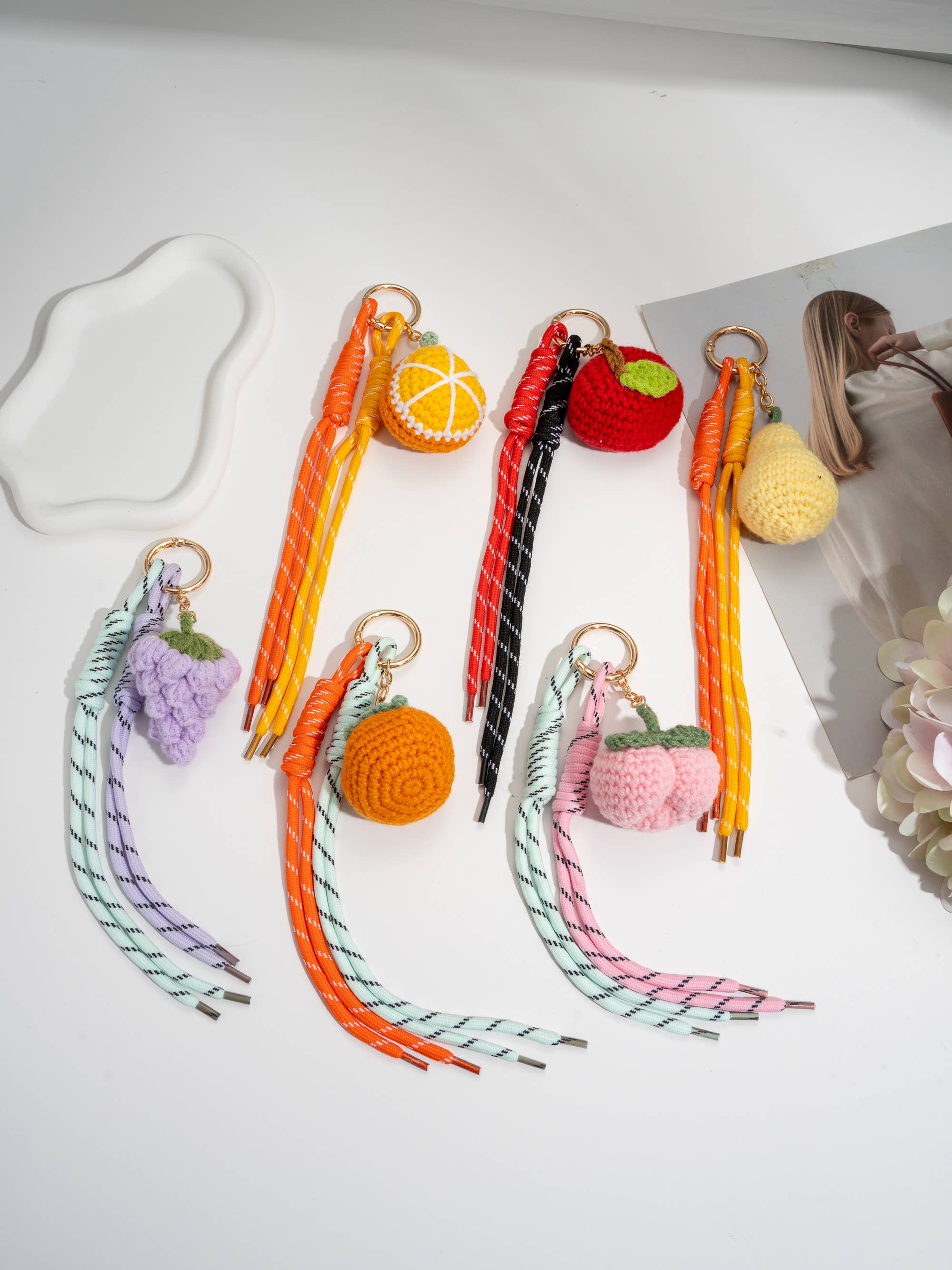 COSMOS - Wholesale Keychain - Women's - Red Apple Grigri Keychain & Lucky Charm Bag Jewel1