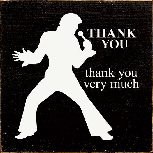 SAWDUST CITY – Engroshandel Skilt – Tak skal du have. Mange tak. (Elvis silhuet) Træskilt8