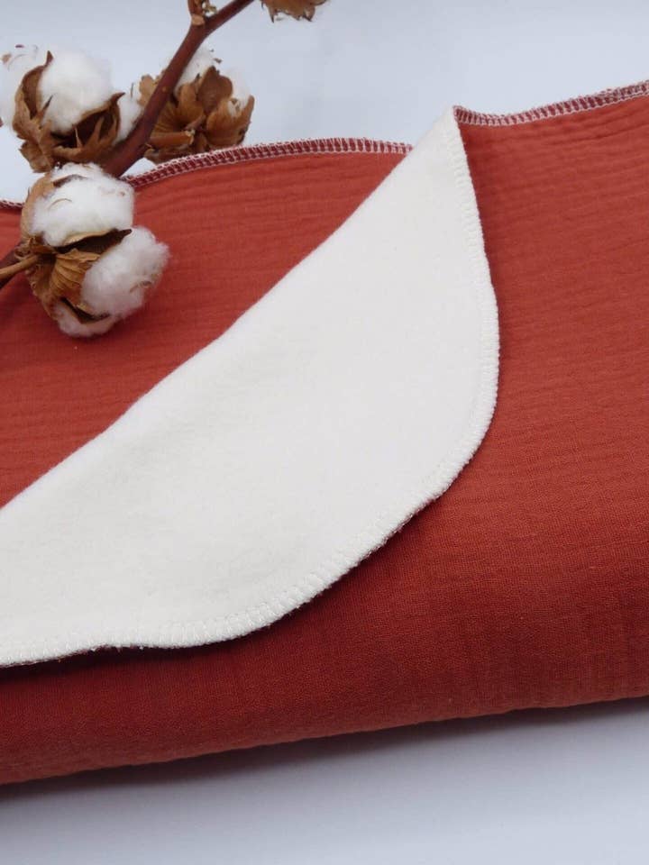 Plaid Louise i økologisk bomuld - Terracotta for engroshandel hos Tijala