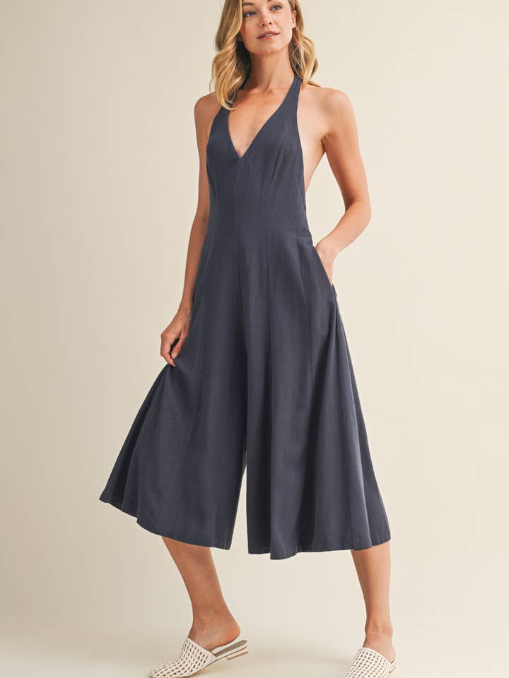 HALTER WIDE-LEG JUMPSUIT for wholesale by Mustard Seed