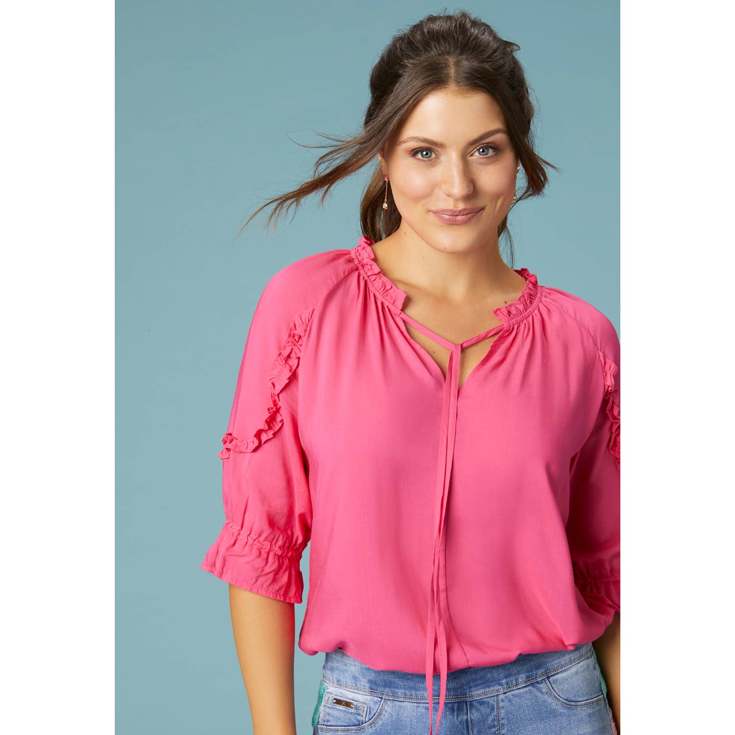 COCO + CARMEN - Wholesale Blouse - Women's - Alice V-Neck Ruffle Sleeve Top4