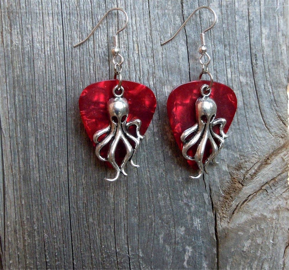 Simply Raevyn - Wholesale Dangle Earrings - Octopus Charm Guitar Pick Earrings21