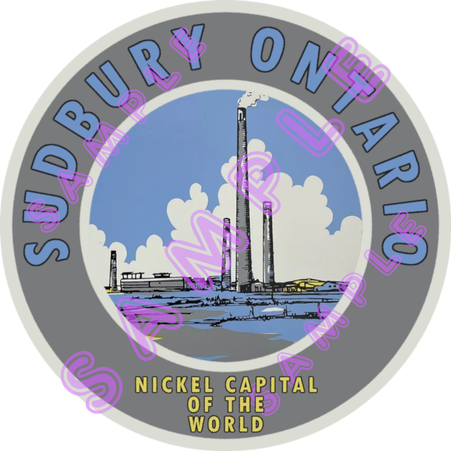 Hilda74 Retro Designs – wholesale Sticker – SUDBURY ONTARIO Retro / Vintage Style Vinyl Sticker SDB20