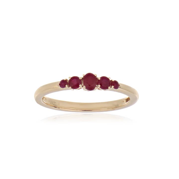 Burmese Ruby 0.70ctw Ring In 9KT Yellow Gold for wholesale by Jaipur Jewelry