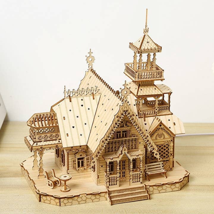3D Wooden Puzzle House Toy - Electric Assembly Kit for wholesale on Faire