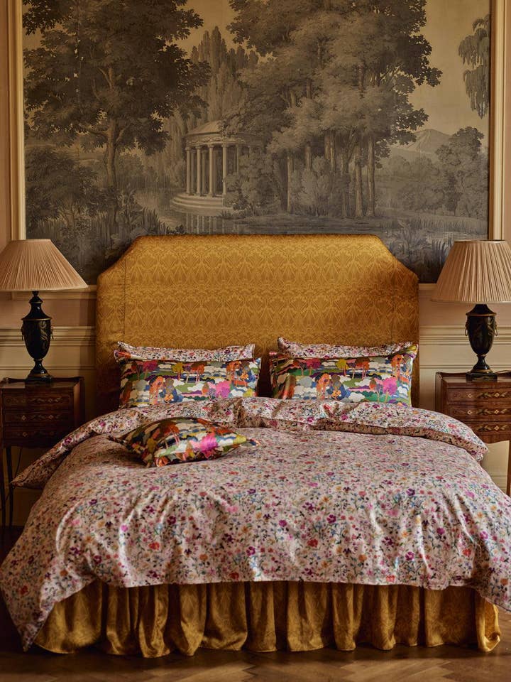 Conjunto de Cama Supremo feito com Tecido Liberty LINEN GARDEN por atacado de Coco & Wolf