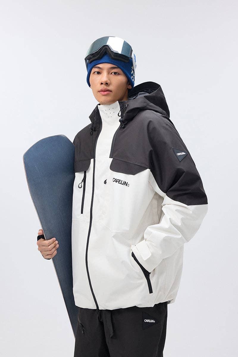 Cold White Black Blizzard Unisex Snowboard Jacket for wholesale on Faire