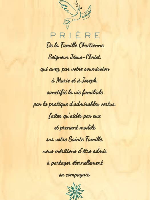 CARTA EM MADEIRA ORAÇÃO / FAMÍLIA CRISTÃ por atacado de Hironwoods