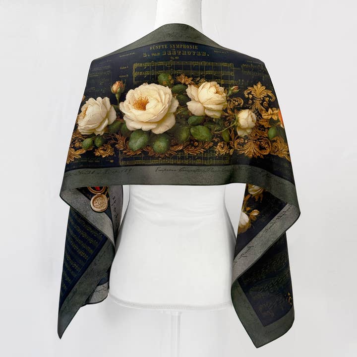 Beethoven Oblong Silk Scarf for wholesale by Opera Scarves