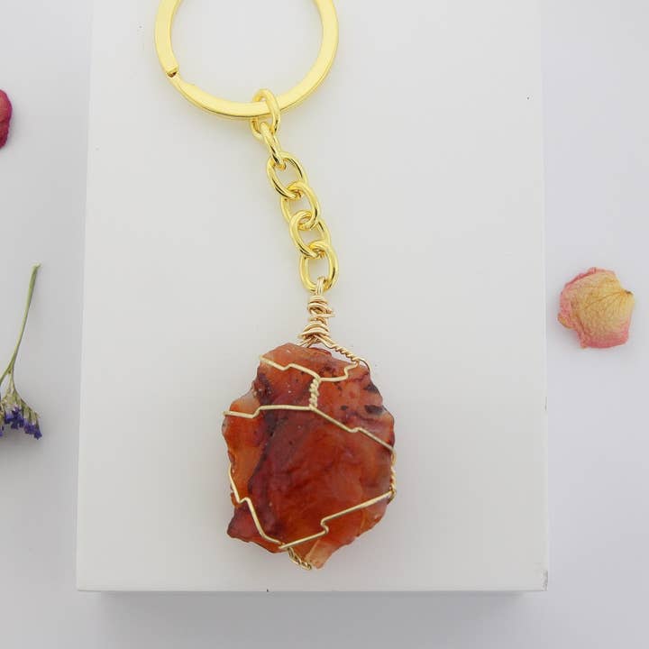 Soul Stonz - Wholesale Keychain - Women's - Crystal Key Chain - Carnelian1