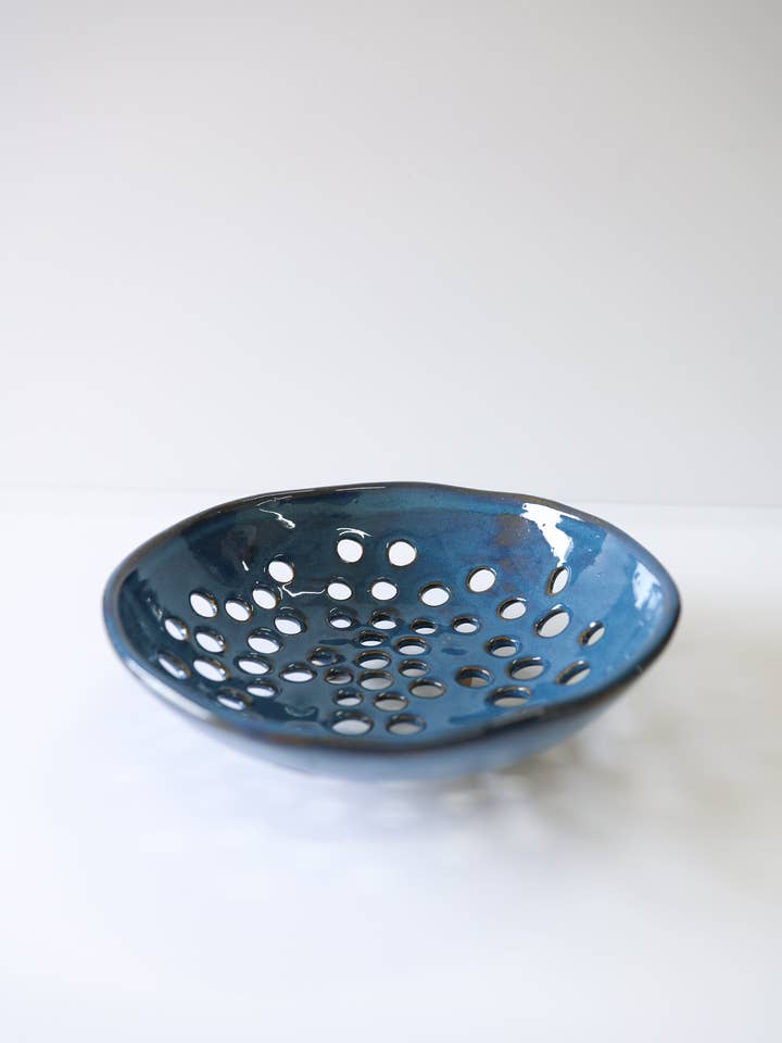 Newland Colander | Deep Sea for wholesale by Glazed Garage
