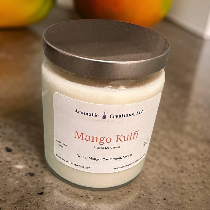 Aromatic Creations, LLC - Wholesale Jar/filled candle - Mango Kulfi - Mango & Cardamom - Jar Candle0