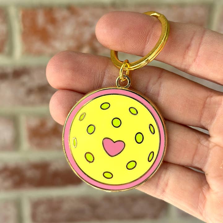 Pickleball Paddle Gold Hard Enamel Keychain Gift for Mom for wholesale by Calico Design Co