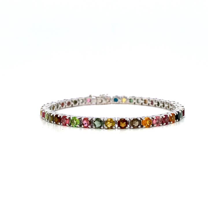 Multi Tourmaline Bracelet in .925 Silver - KSD 42752 for wholesale by Kotawala Jewels