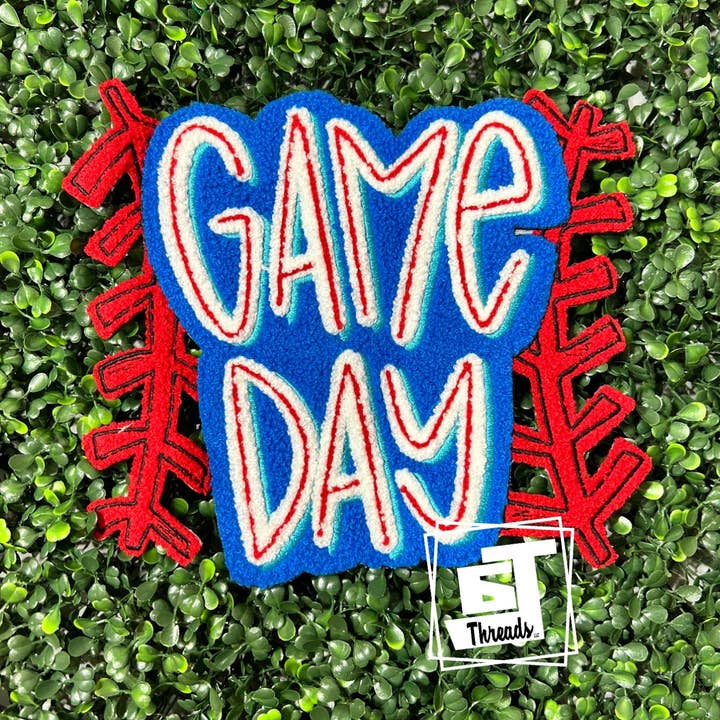 6j Threads LLC - Wholesale Patch - Blue and Red Baseball Game Day....Patches Only