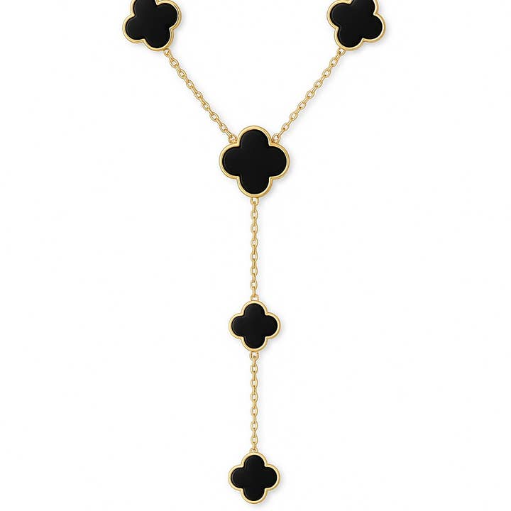 Clover Station Lariat Necklace for wholesale by Gabi Rielle Jewelry