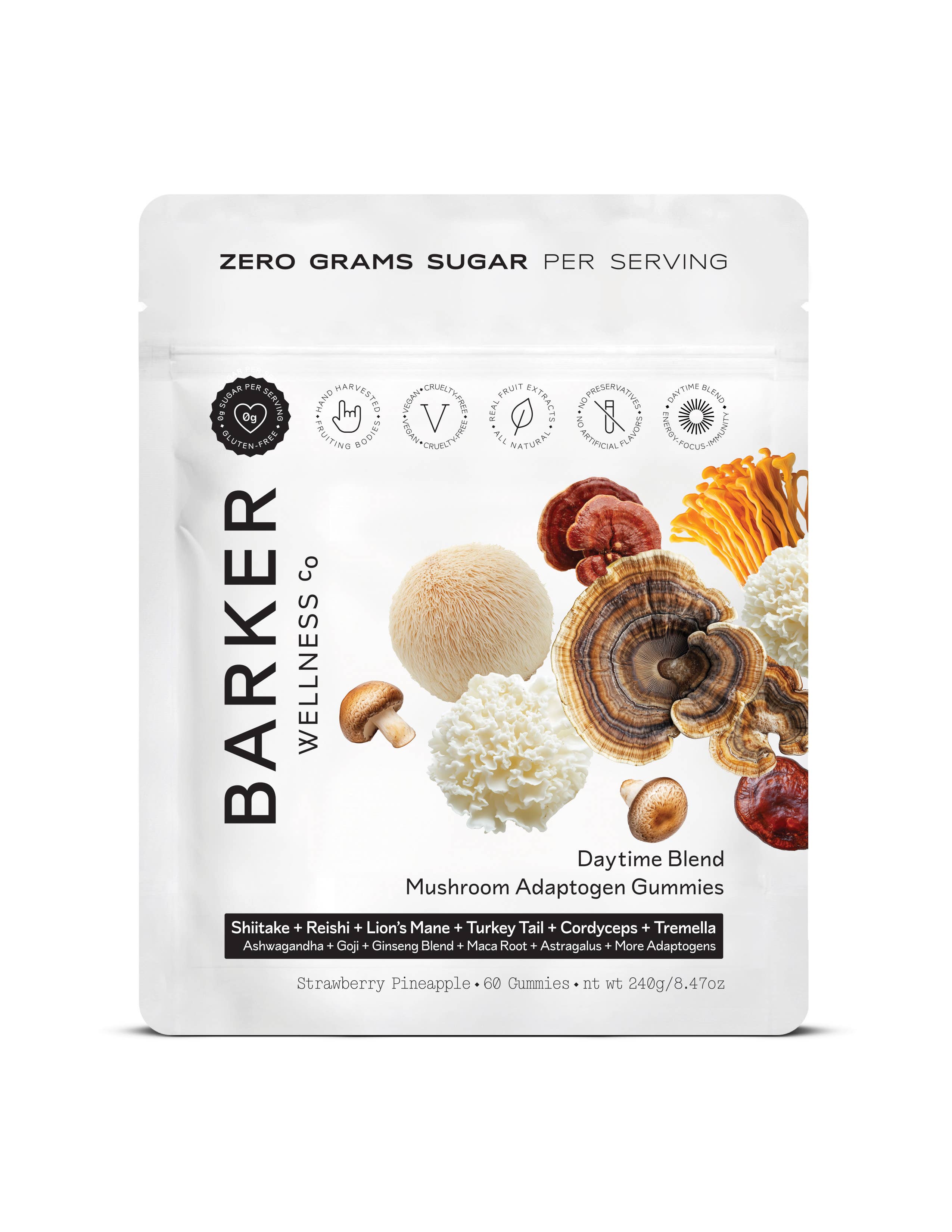 Barker Wellness Co - Wholesale Oral Supplement/Vitamin - Mushroom Adaptogen Gummies (Sugar-Free) - Daytime