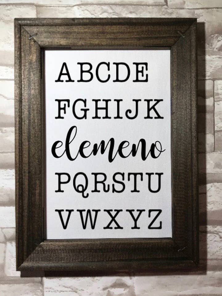 Alphabet Drôle Prononciation Encadrée Toile Décoration d'intérieur pour la vente par Works of Panglossian
