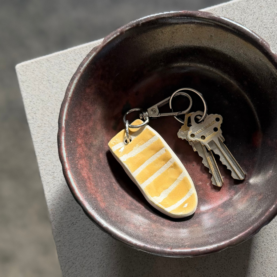 Calmware - Wholesale Keychain - Unisex - Large Striped Worry Stone Keychain — Sensory Grounding Tool1