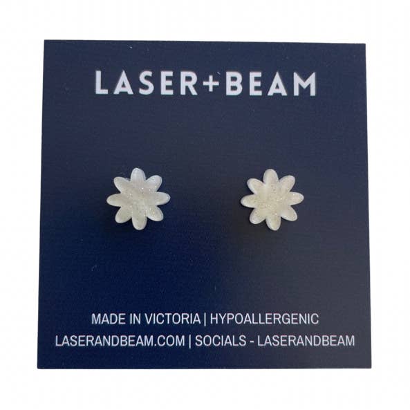 Kids Studs - Pearl Glitter Flower for wholesale by laserandbeam