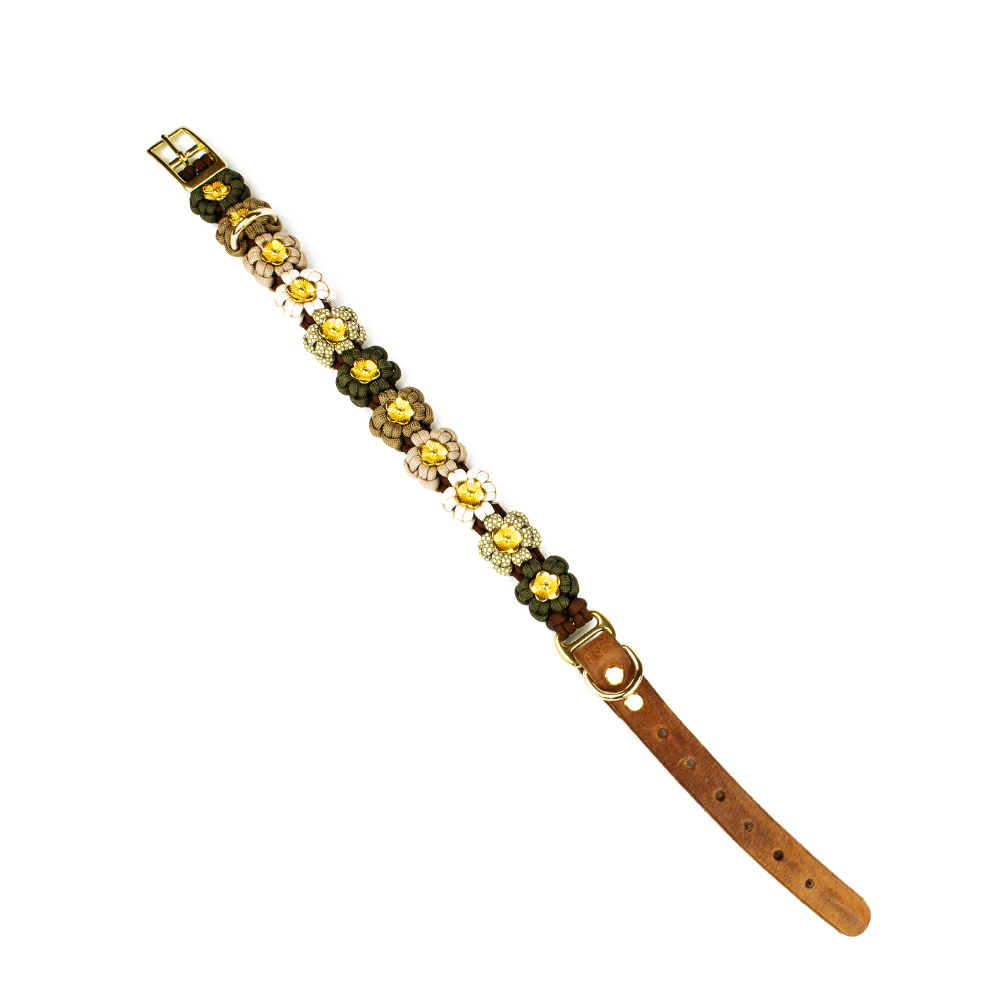 Tierluxe - Wholesale Pet Collar - Dog - Dog Collar Animal Luxury Flowers Paracord10