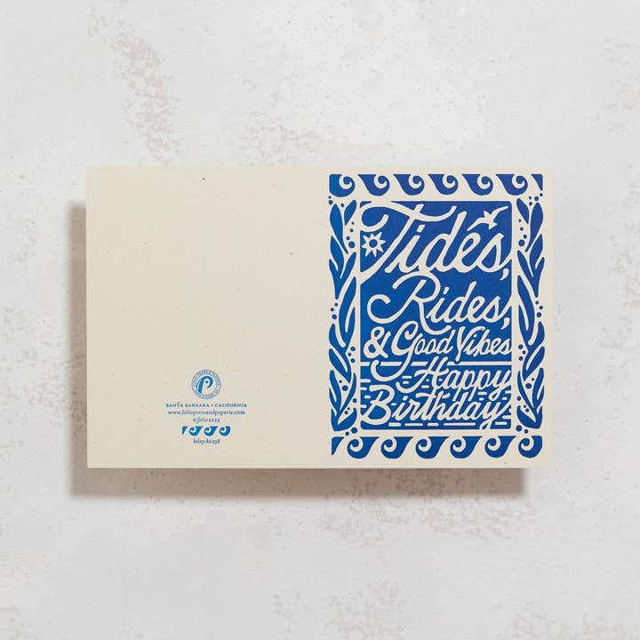 folio press & paperie - Wholesale Birthday Card - Tides, Rides, & Good Vibes Birthday1