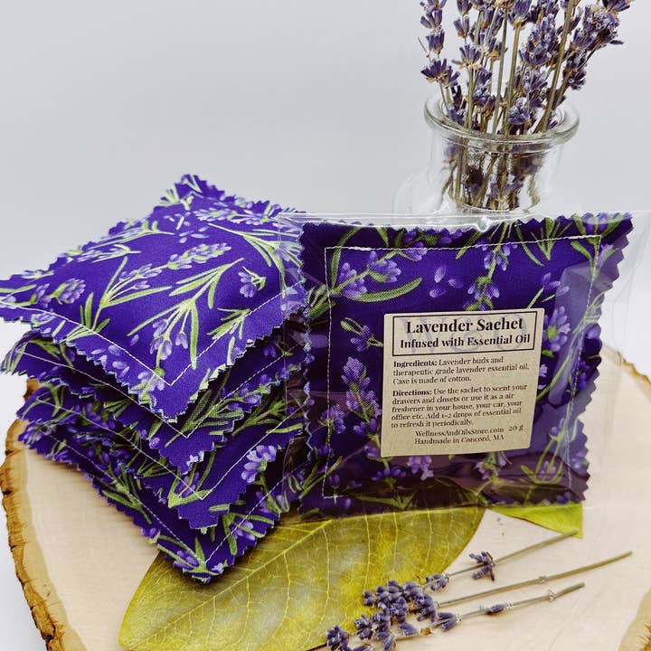 Wellness & Oils - Wholesale Sachet - Lavender Sachet Infused with Essential Oil-Purple0