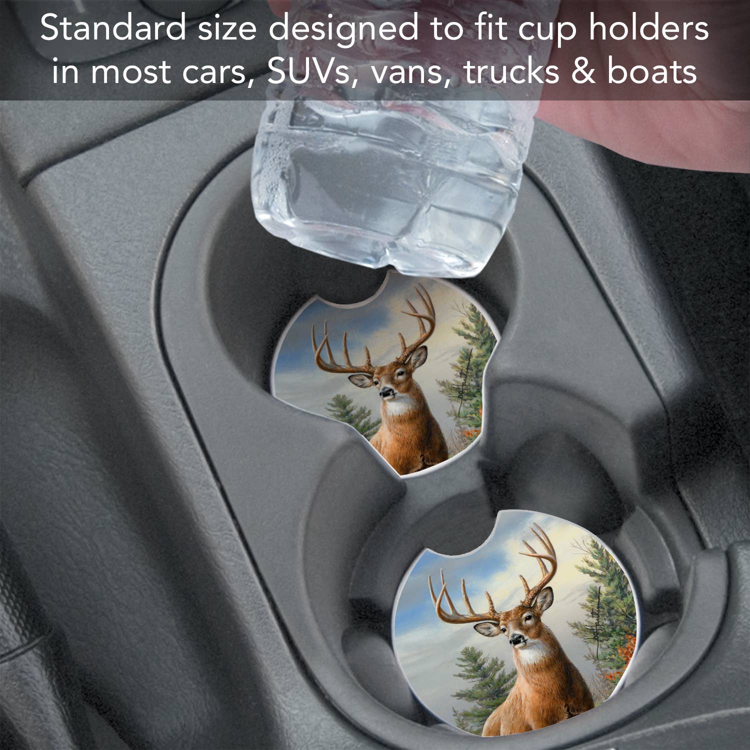 CounterArt/Highland Home/Thirstystone/CoasterStone – Base de copos para carro – Unissexo por atacado – Montanha de carro absorvente de luz matinal 1 Pk6