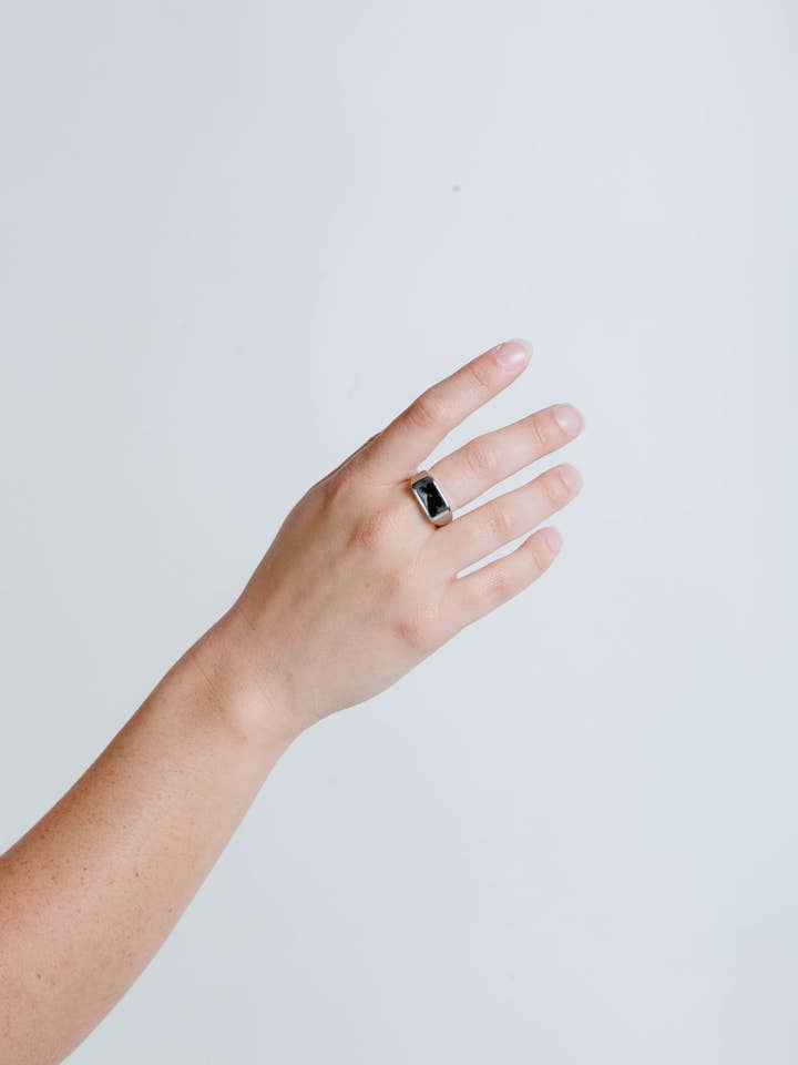 On The Square Ring - Silver for wholesale by Vincent